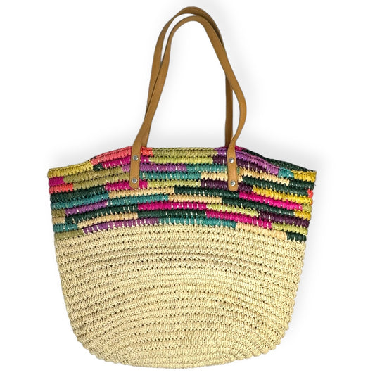 Rainbow Straw Tote By Merona, Size: Medium