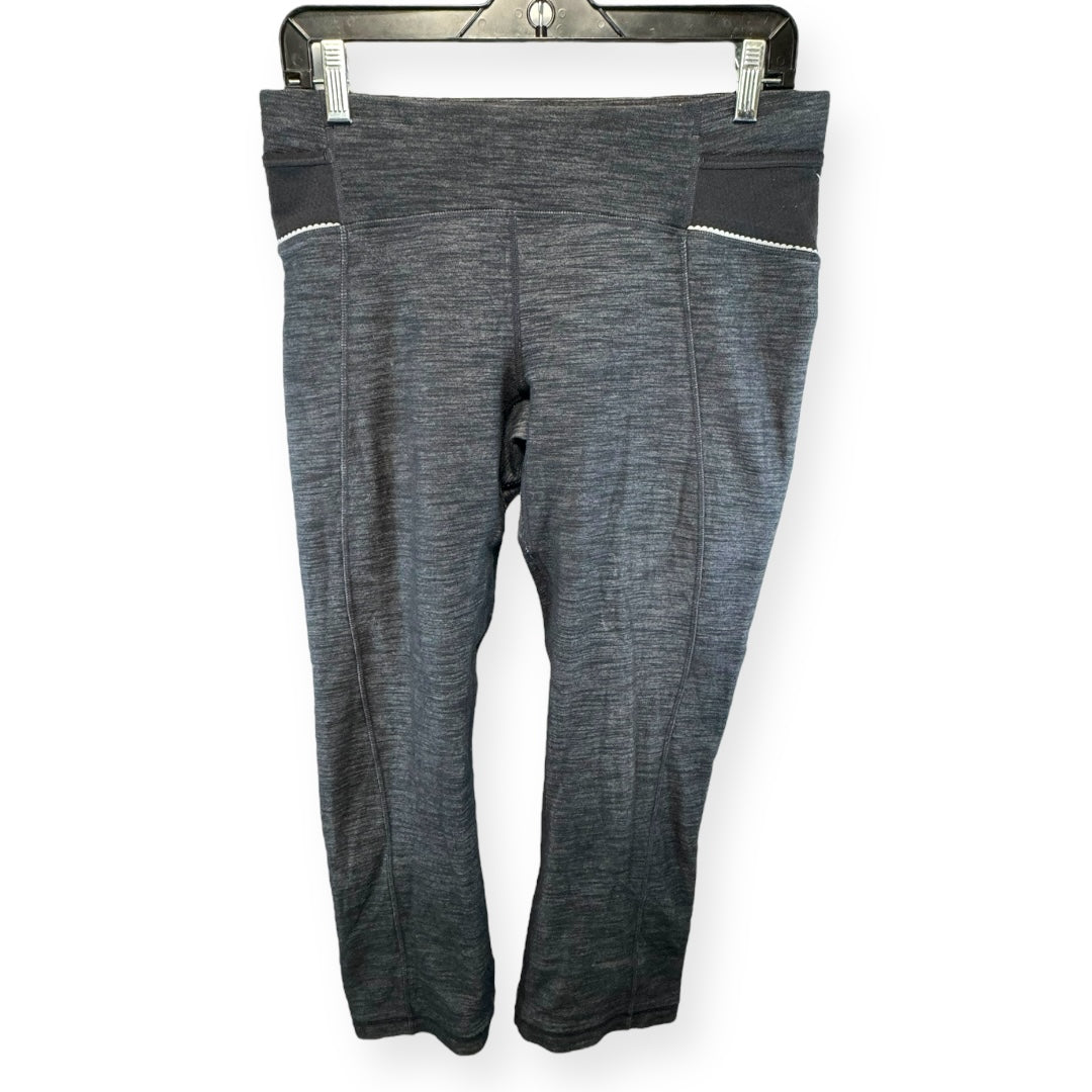 Black & Grey Athletic Capris Lululemon, Size 8