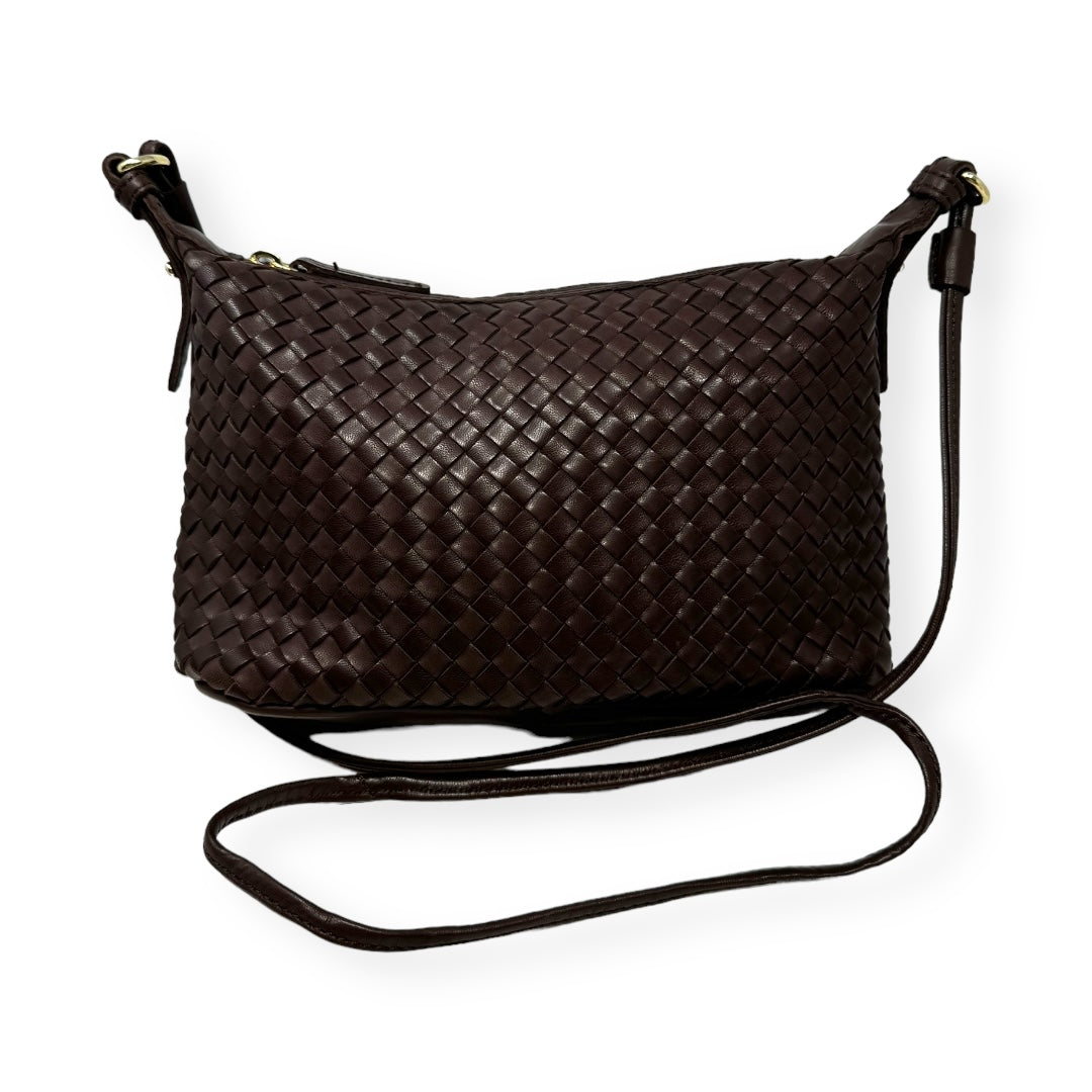 Crossbody Woven Leather Margot, Size Medium