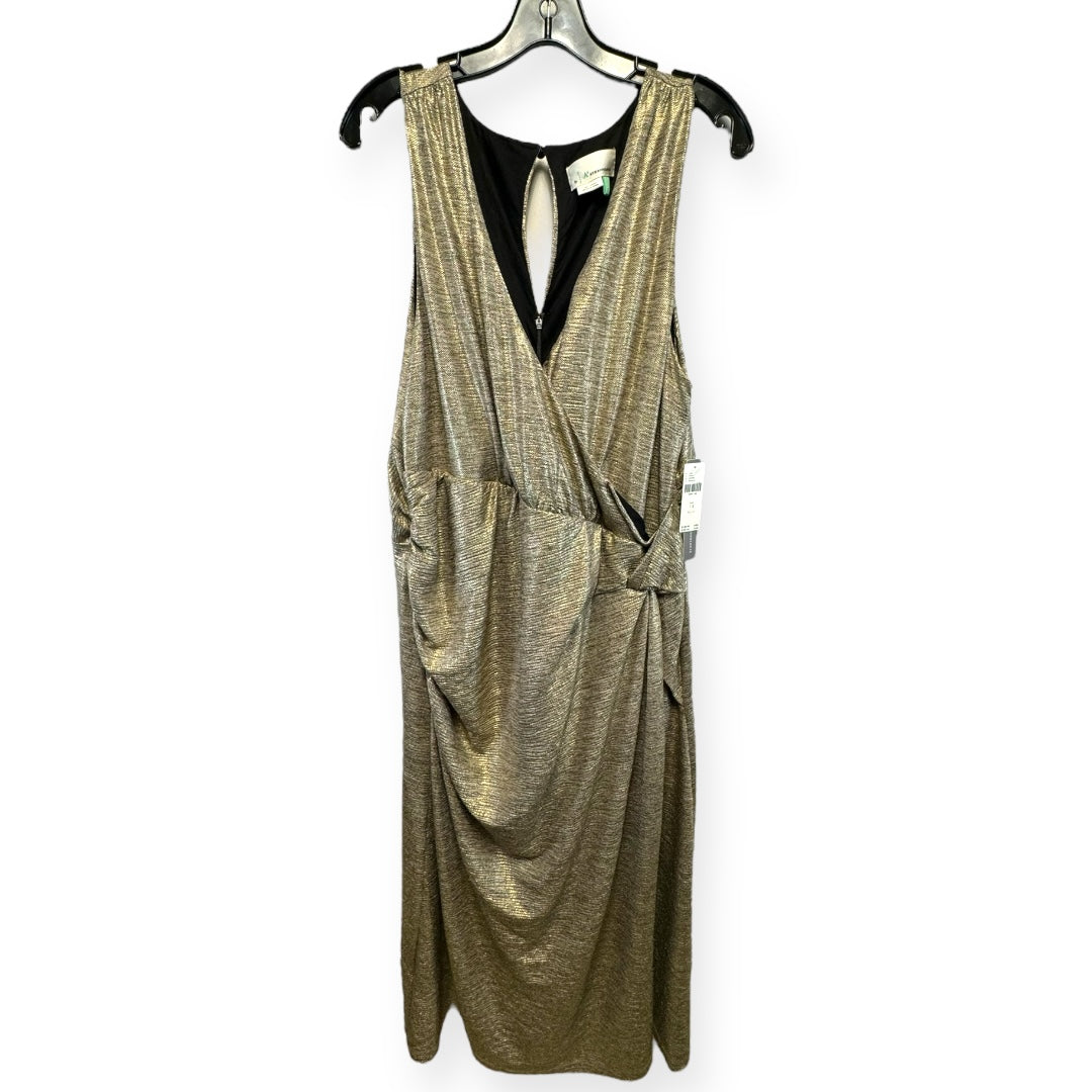 Kari Metallic Midi Dress Anthropologie, Size 1x