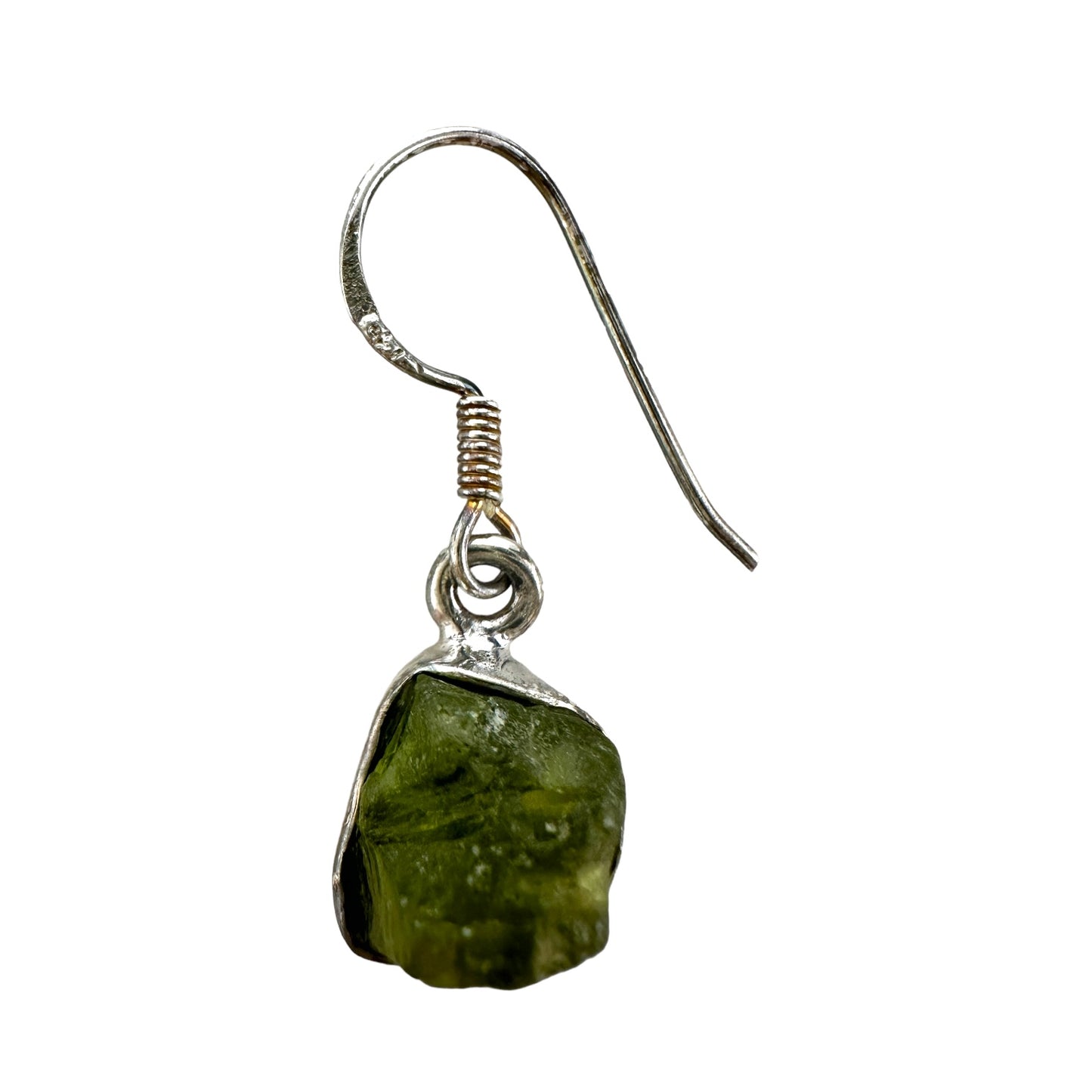 Rough Peridot & Sterling Silver Drop Earrings Unknown Brand