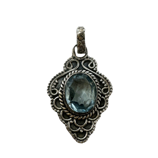 Aquamarine & Sterling Silver Pendant Unknown Brand