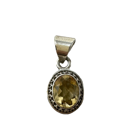 Citrine & Sterling Silver Pendant Unknown Brand