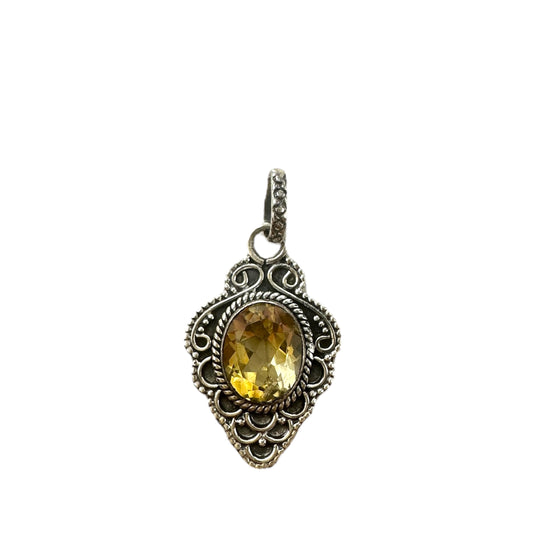 Citrine & Sterling Silver Pendant Unknown Brand