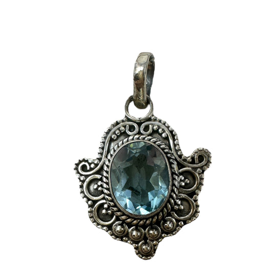 Blue Topaz & Sterling Silver Pendant Unknown Brand