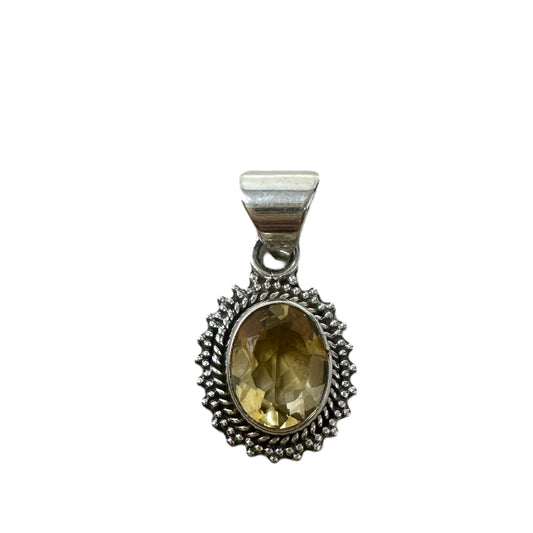 Citrine & Sterling Silver Pendant Unknown Brand