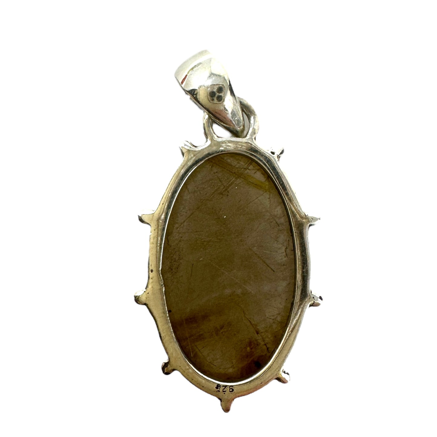 Rutilated Quartz & Sterling Silver Pendant Unknown Brand