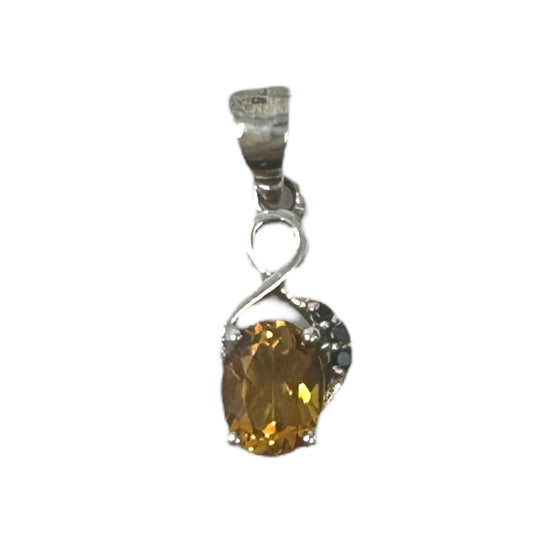 Citrine & Sterling Silver Pendant Unknown Brand