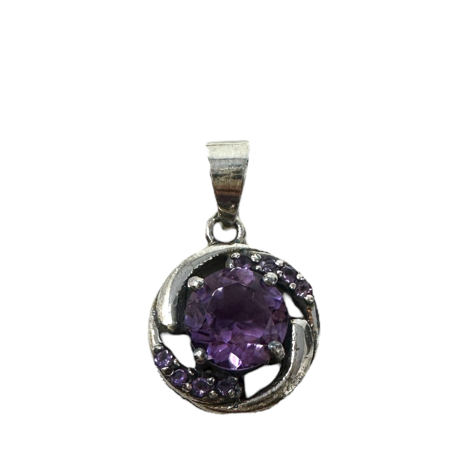 Amethyst & Sterling Silver Pendant Unknown Brand