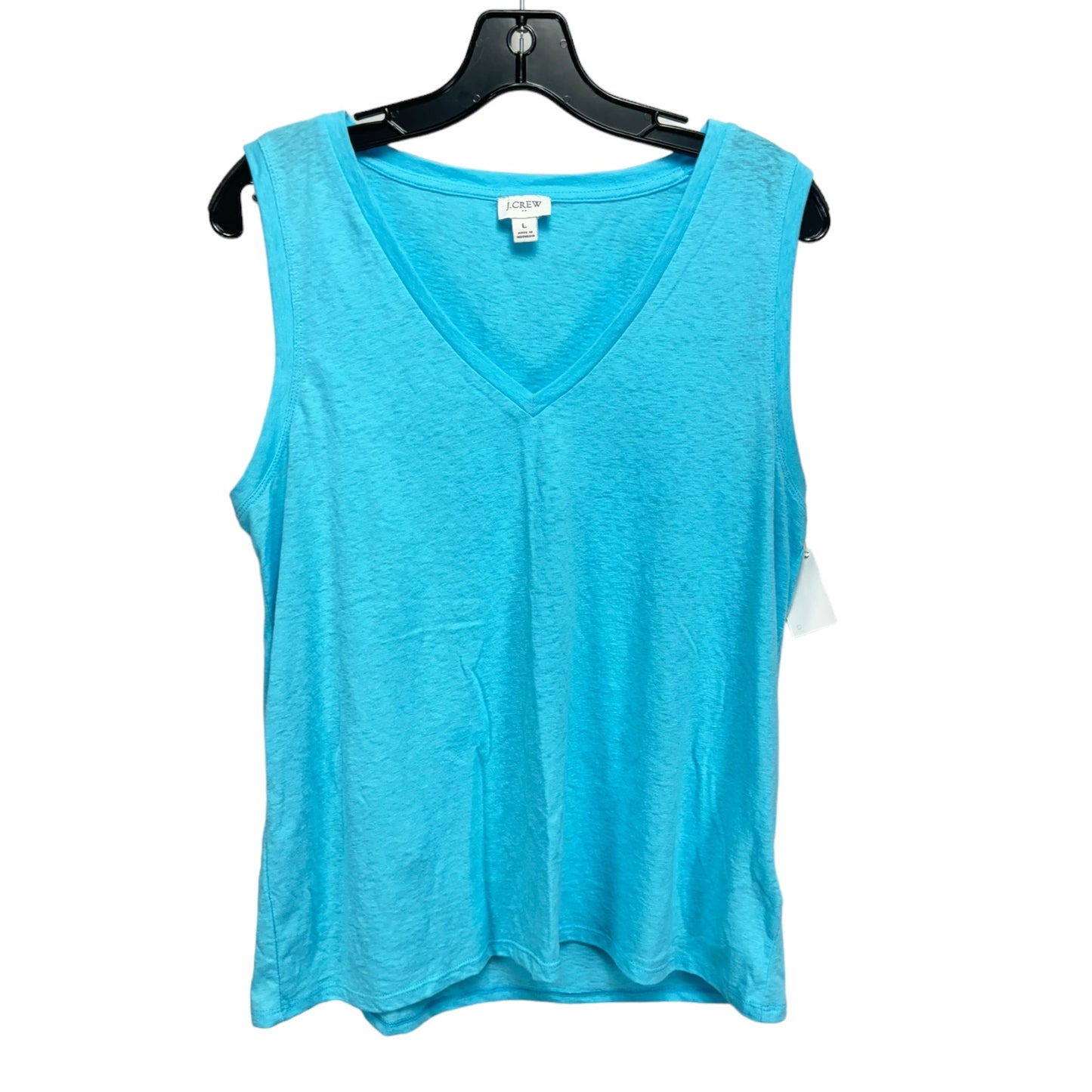 Vintage Slub Cotton V-neck Tank Top By J. Crew In Barcelona Blue, Size: L