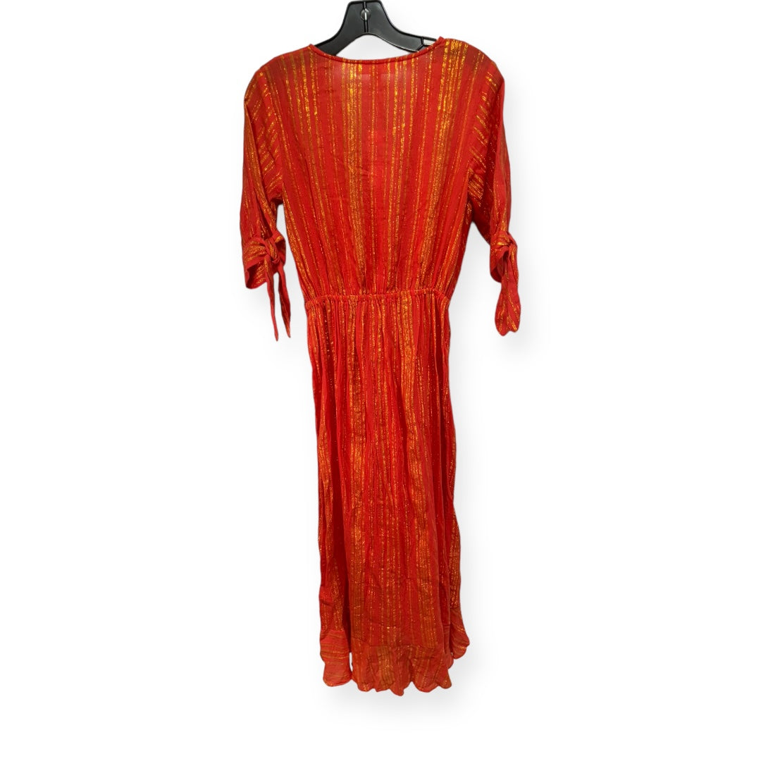 Gold & Orange Dress Casual Maxi Michael By Michael Kors, Size Xs