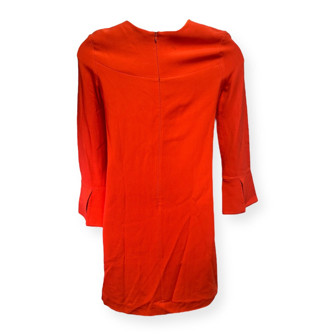 Long-Sleeve Cady Mini Dress in Safety Orange Designer Derek Lam, Size M