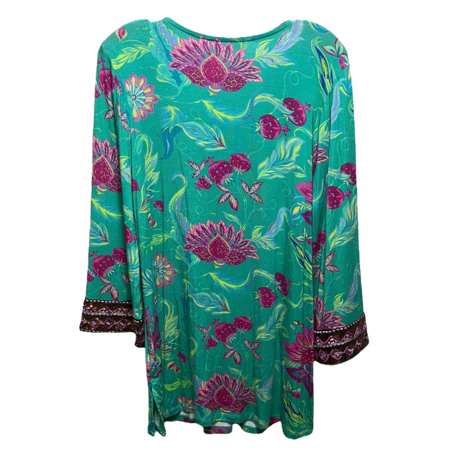 Maddalena Beaded Sequined Floral Tunic By Soft Surroundings In Multi-colored, Size: S