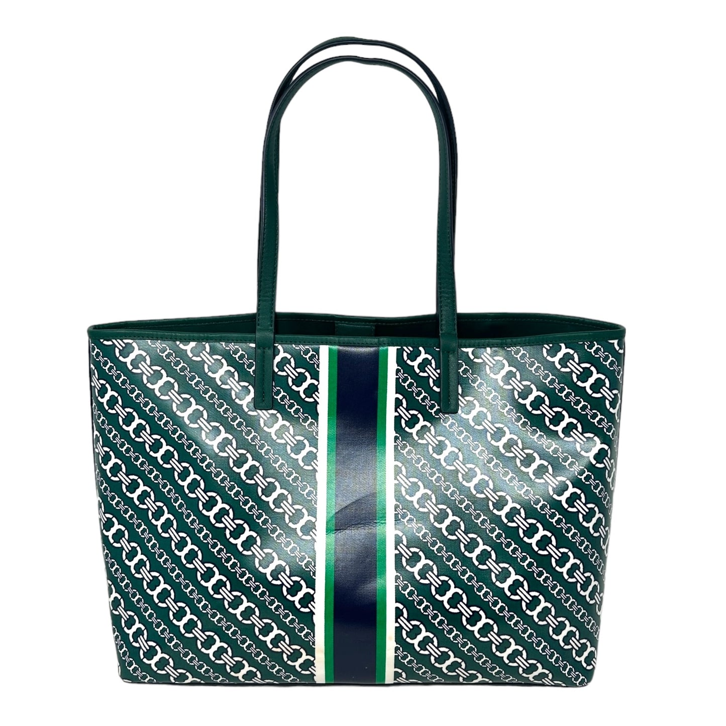 Gemini Link Tote in Green Bias Designer Tory Burch, Size Large