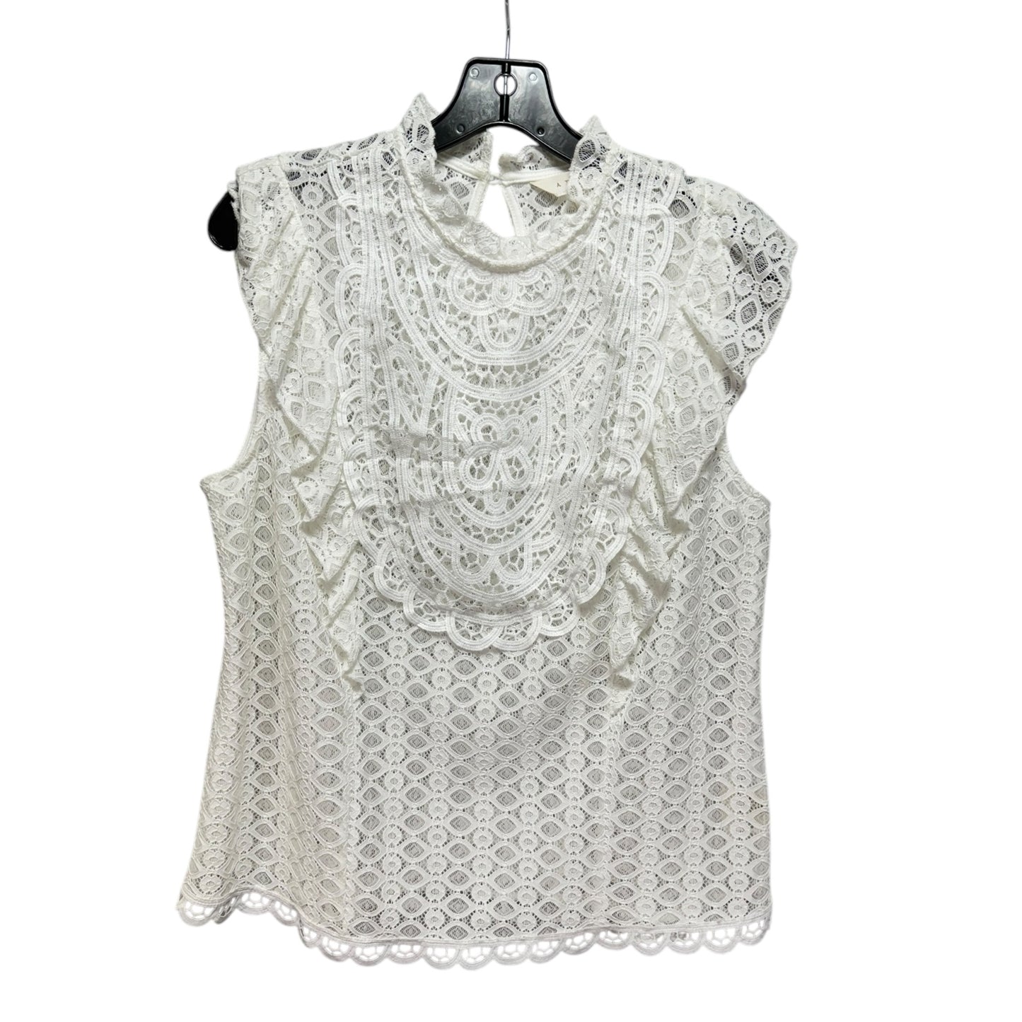 Top Sleeveless By Adiva In White, Size: L