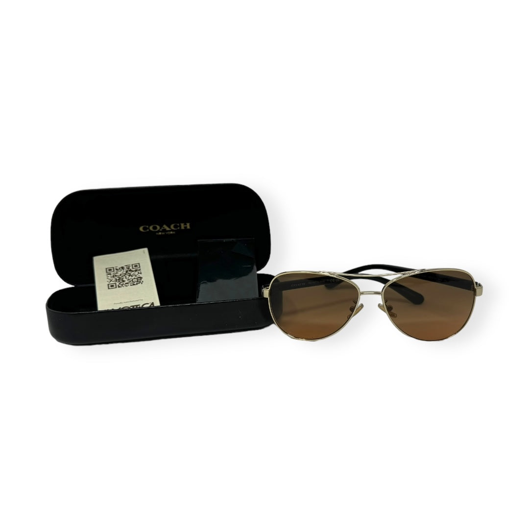 HC 7077 Aviator Sunglasses in Light Gold Designer Coach