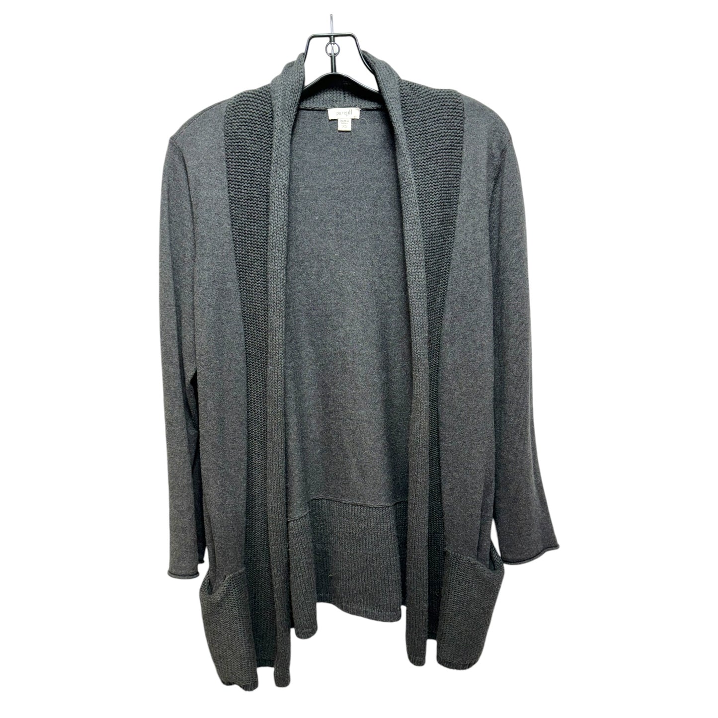 Sweater Cardigan By Pure Jill In Grey, Size: Xs