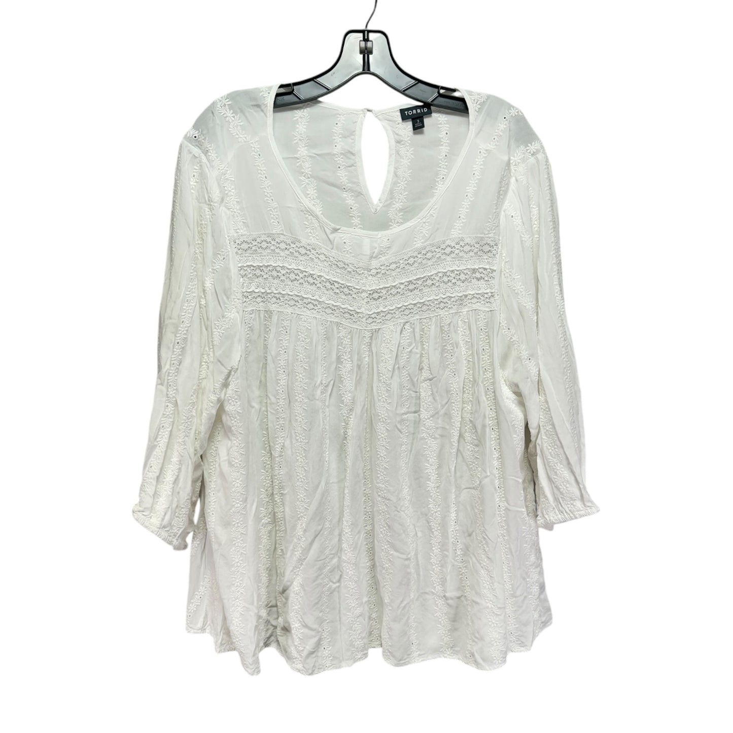 Top Long Sleeve By Torrid In White, Size: 3x