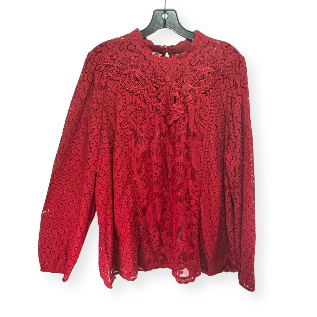 Red Top Long Sleeve Torrid, Size 3x