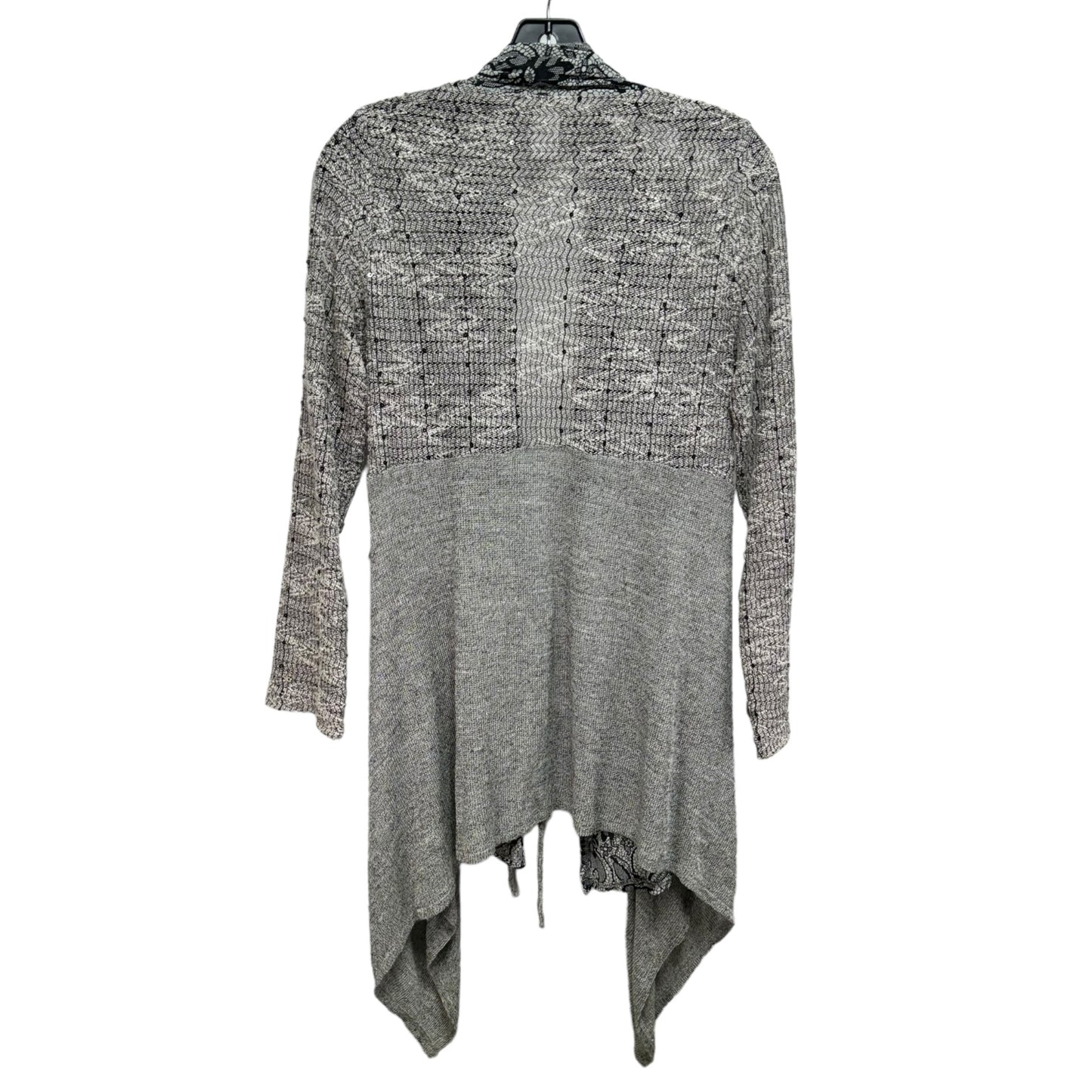 Sweater Cardigan By Alberto Makali In Black & Grey, Size: L