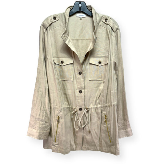 Linen Jacket Other By Calvin Klein In Tan, Size: 2x