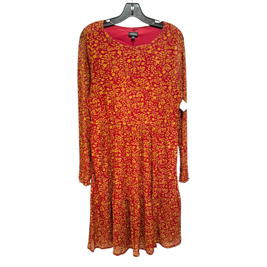 Dress Casual Midi By Torrid In Gold & Red, Size: L