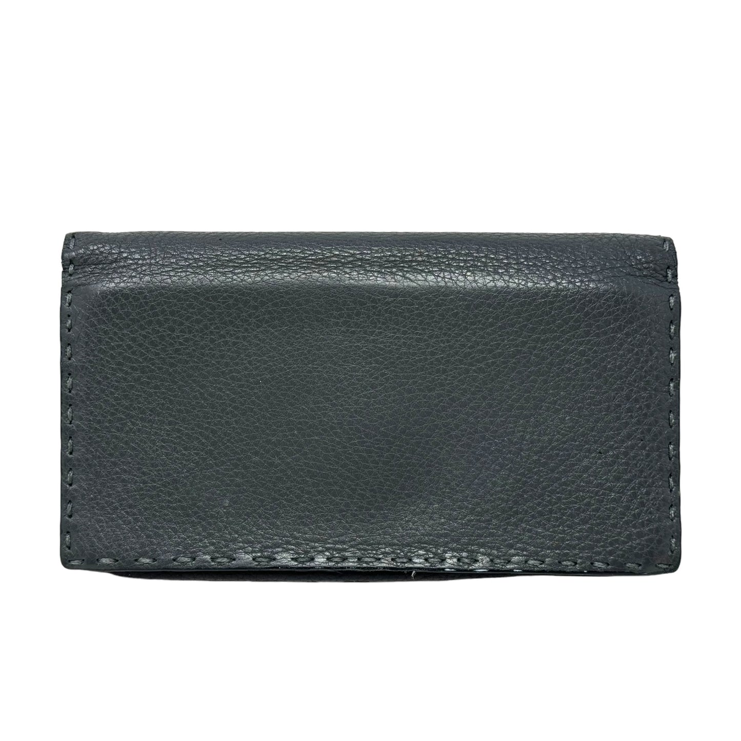 Selleria Cuoio Romano Leather Continental Wallet Luxury Designer By Fendi, In Gray Size: Large