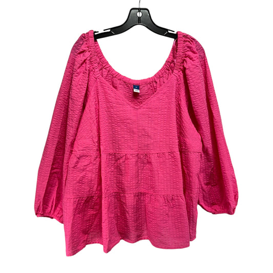 Top Long Sleeve By Old Navy In Pink, Size: 2x