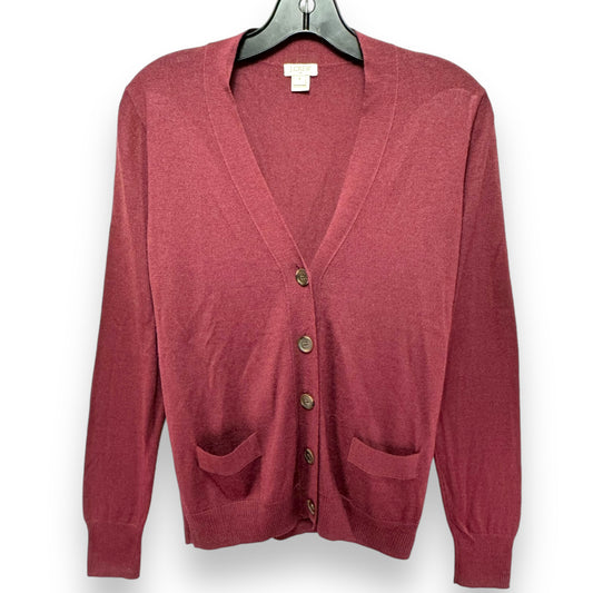 Sweater Cardigan By J. Crew In Red, Size: M