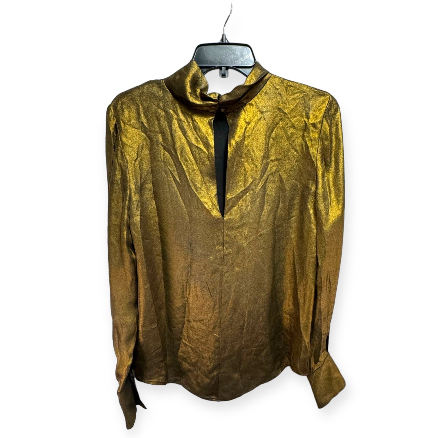 Top Long Sleeve By Frame In Gold, Size: S