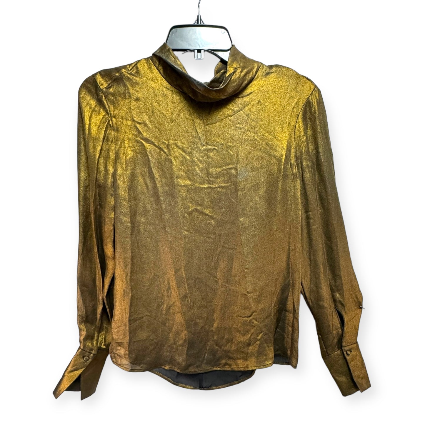 Top Long Sleeve By Frame In Gold, Size: S