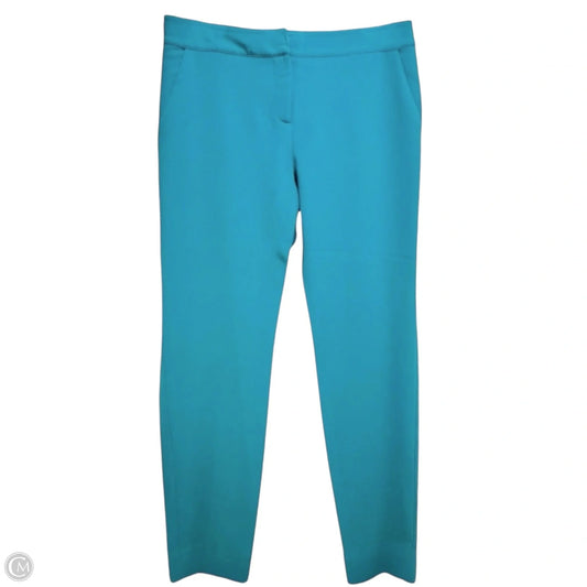 Emma Crepe Straight Leg Trousers Designer By St John Collection In Teal Blue, Size: 4