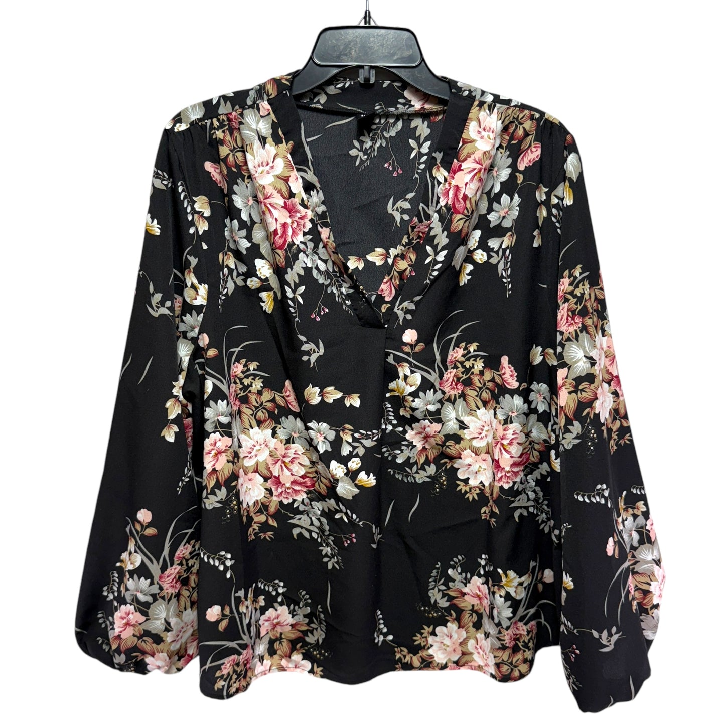 Top Long Sleeve By Shein In Floral Print, Size: 2x