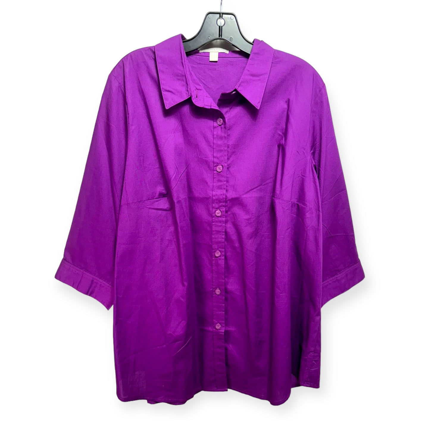 Top Long Sleeve By Woman Within In Purple, Size: 18