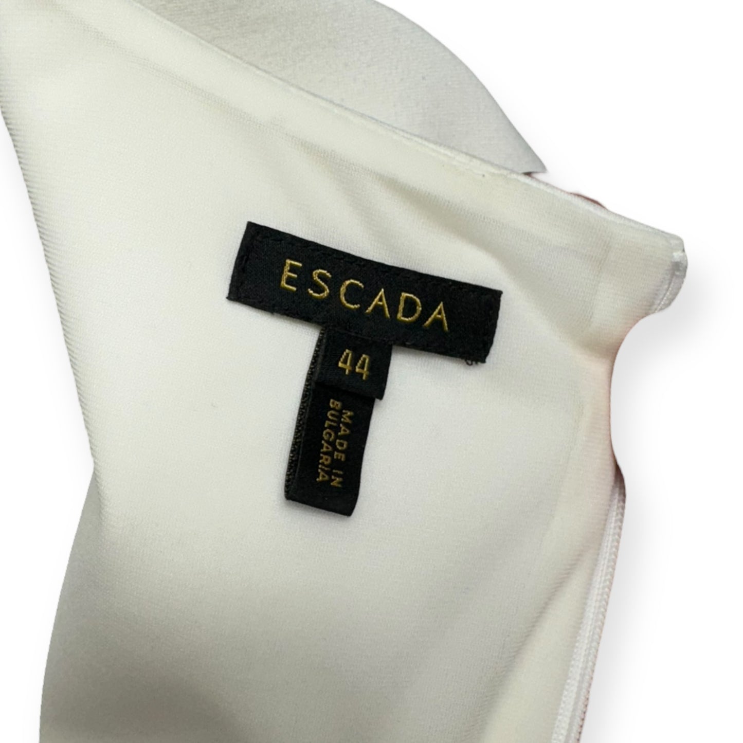 Dwalana Cap Sleeve Jersey Knit Sheath Dress Luxury Designer By Escada In Black & White, Size: US XL/EU 44