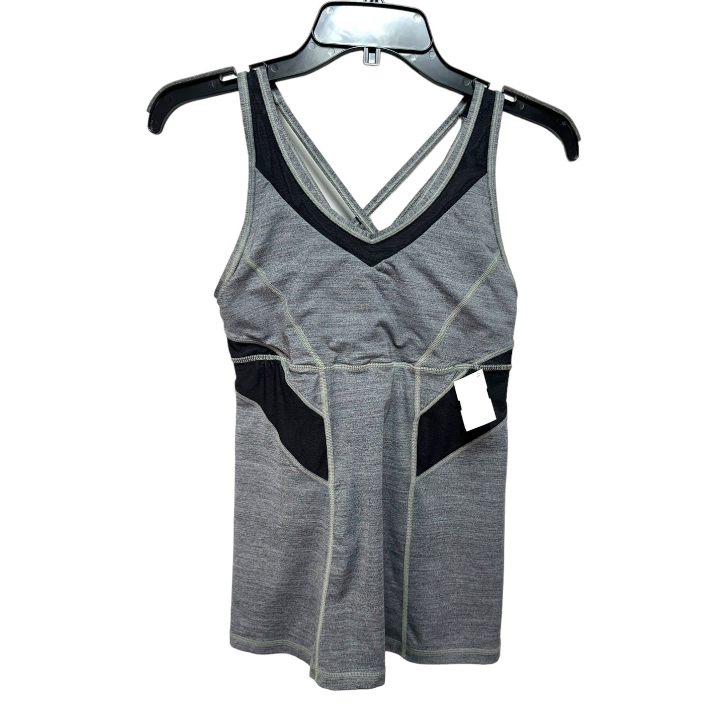 Athletic Tank Top By Lululemon In Black & Grey, Size: 8