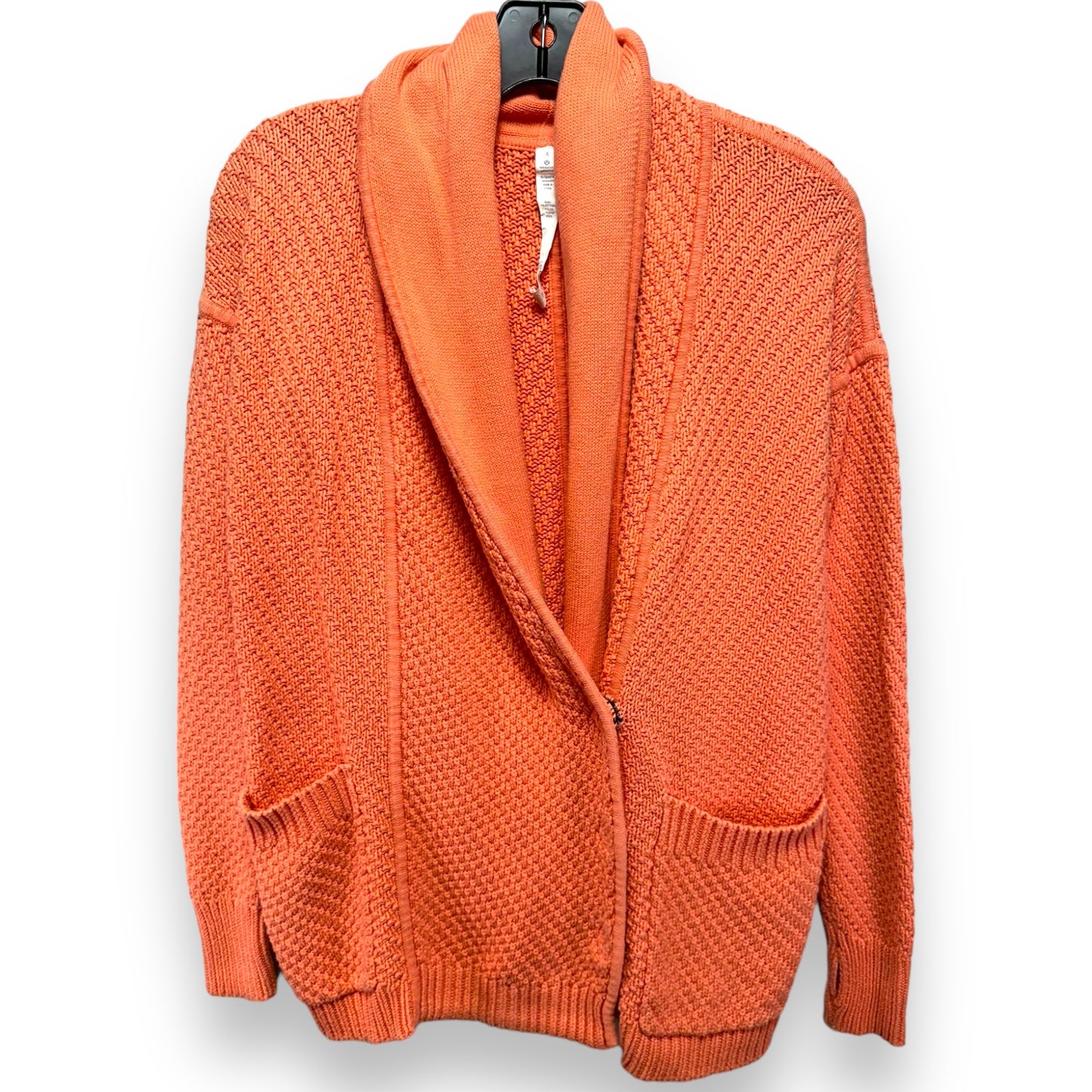 Sweater Cardigan By Lululemon In Orange, Size: 4