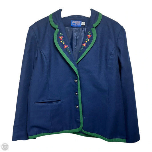 Wool Blazer By Pendleton In Blue, Size: S