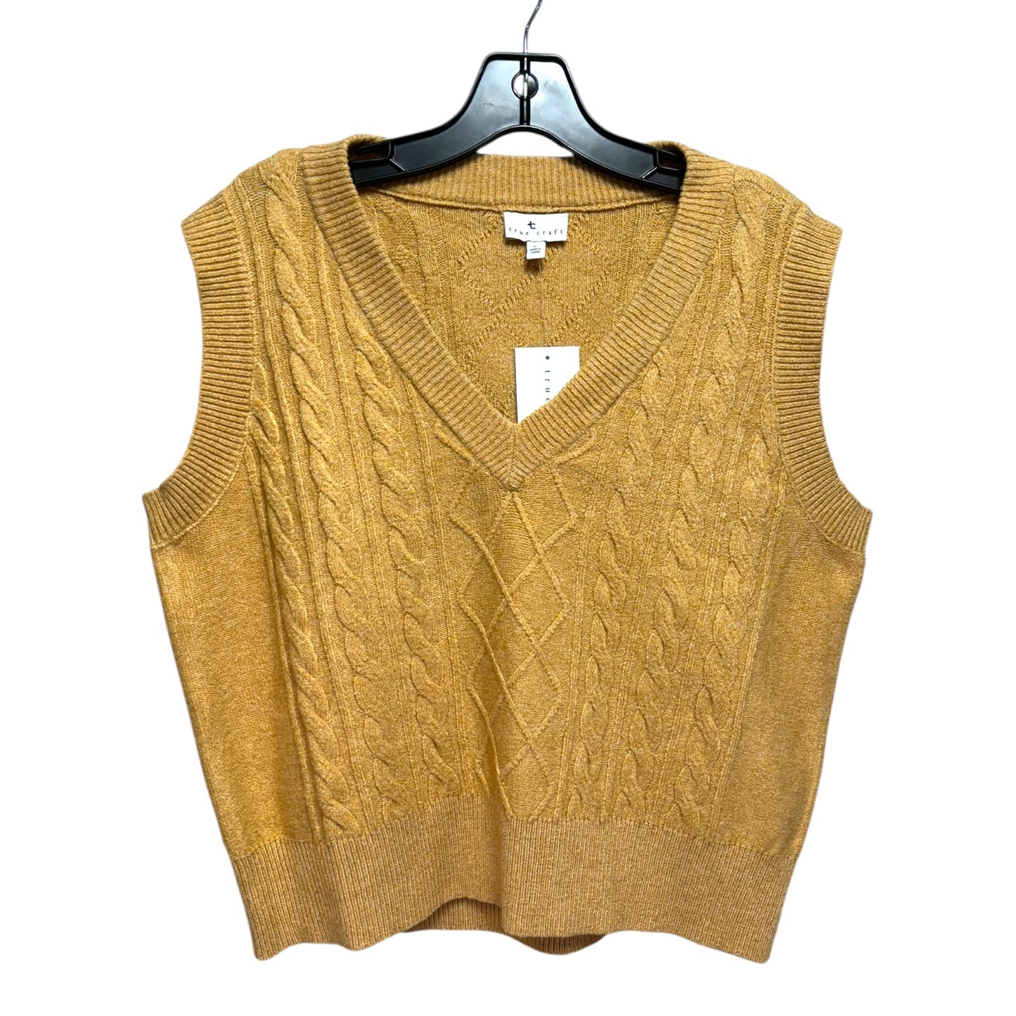 Vest Sweater By True Craft In Tan, Size: L