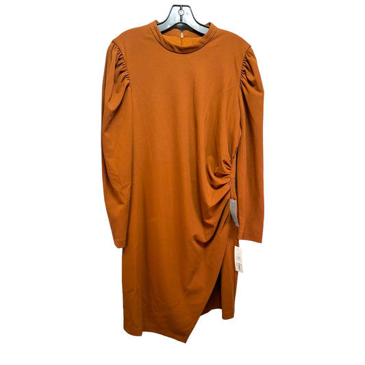 Leg O' Mutten Sleeve Side Draped Mini Dress By Donna Morgan In Cedar, Size: 16