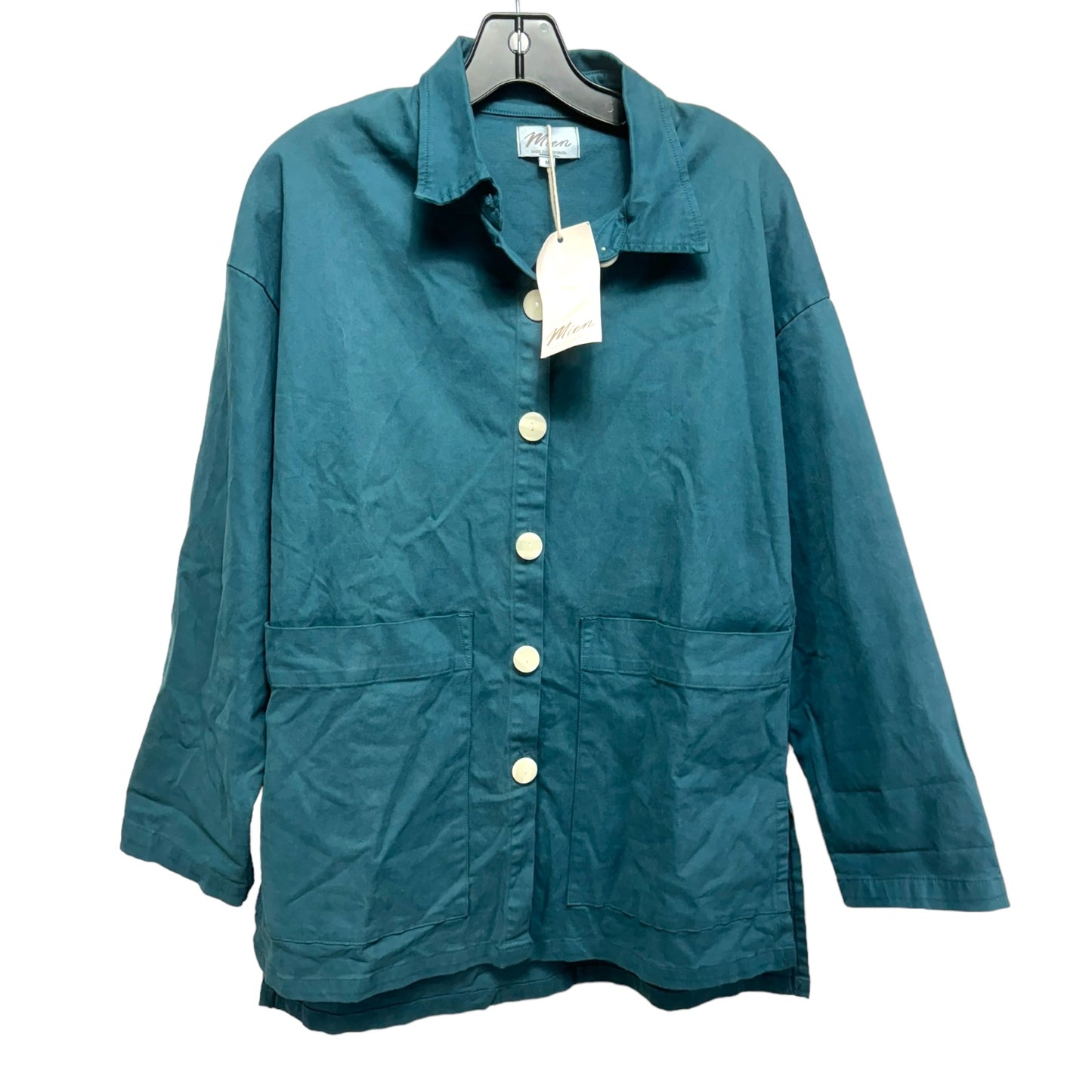 Jacket Shirt By Mien In Teal, Size: M