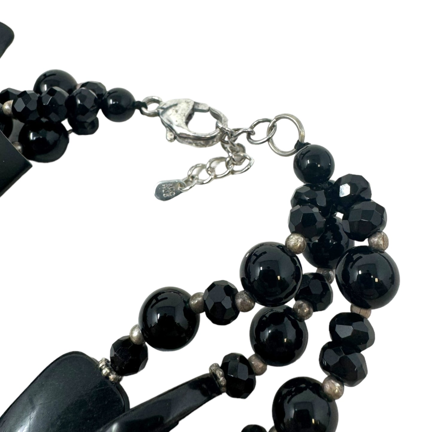 Black Stone Bracelet Beaded Unbranded