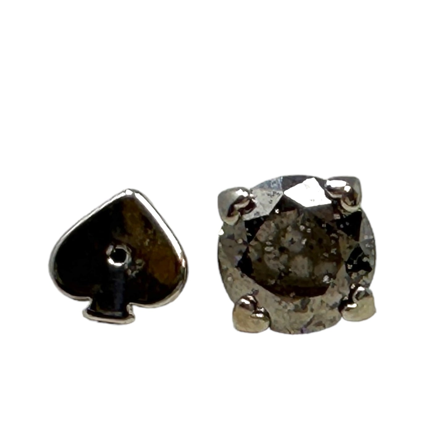 Rise & Shine Silver Patina CZ Stud Earrings Designer By Kate Spade