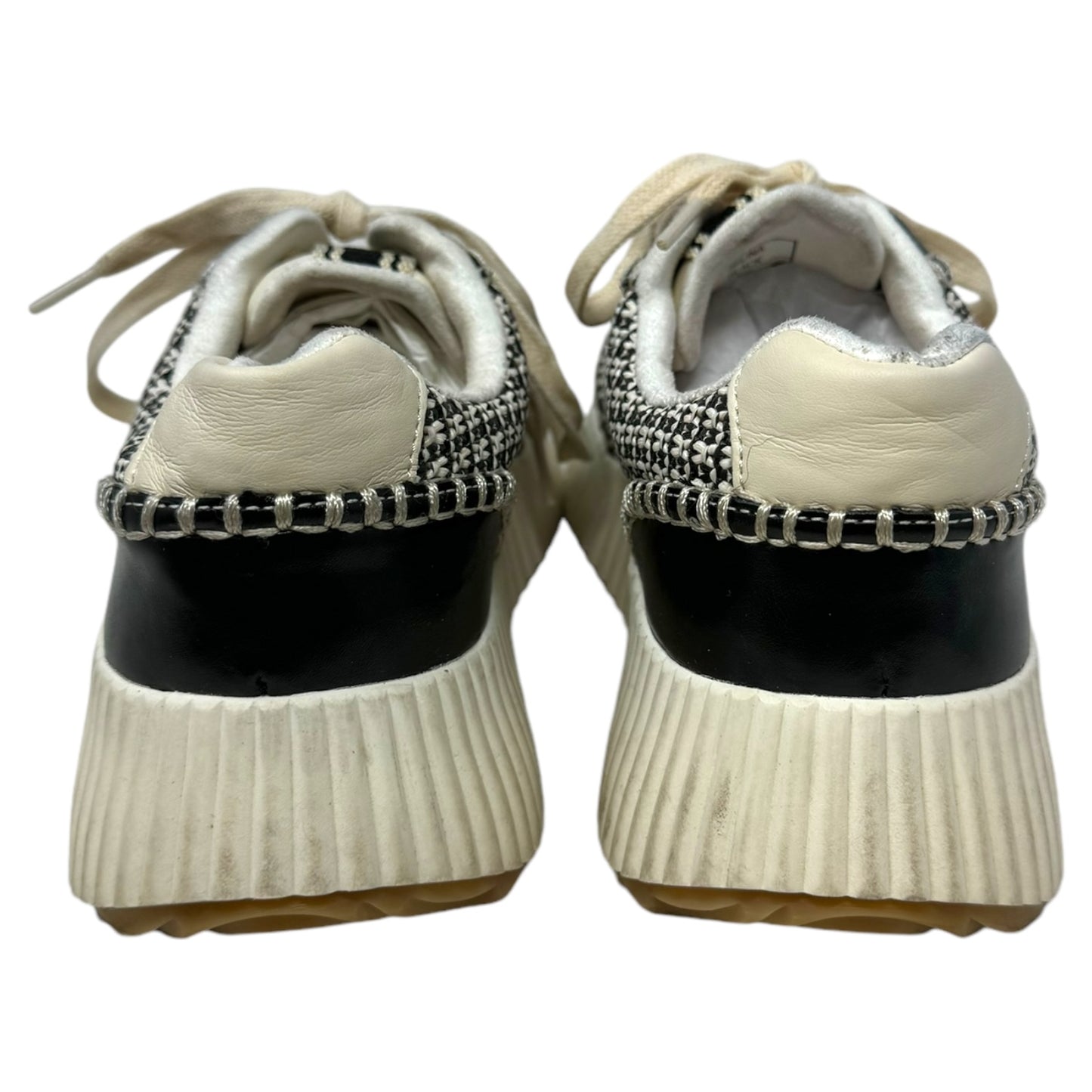 Selina Woven Platform Shoes Sneakers By Shu Shop In Black & Cream, Size: 6.5