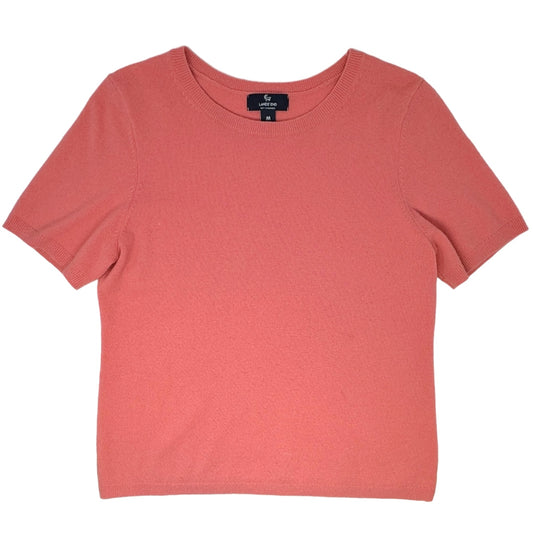 Cashmere Short Sleeve Sweater 
By Lands End In Peach, Size: M