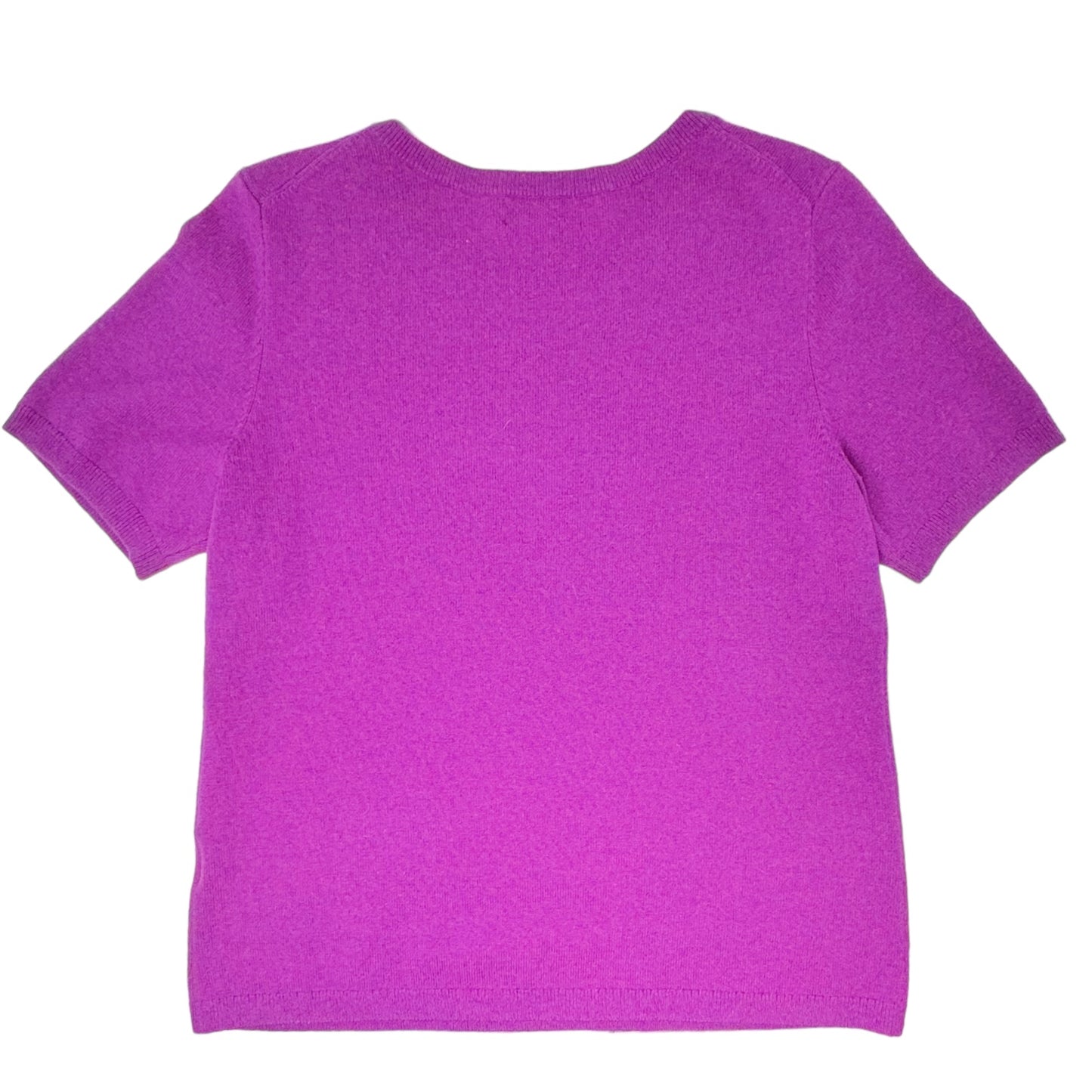 Cashmere Short Sleeve Sweater 
By Lands End In Purple, Size: M