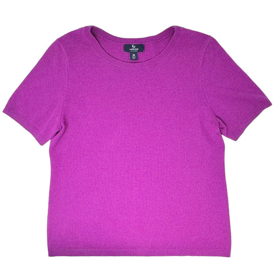 Cashmere Short Sleeve Sweater 
By Lands End In Purple, Size: M