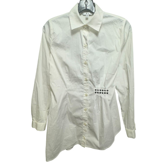 Asymmetric Button Down Shirt By Cabi In White, Size: XS