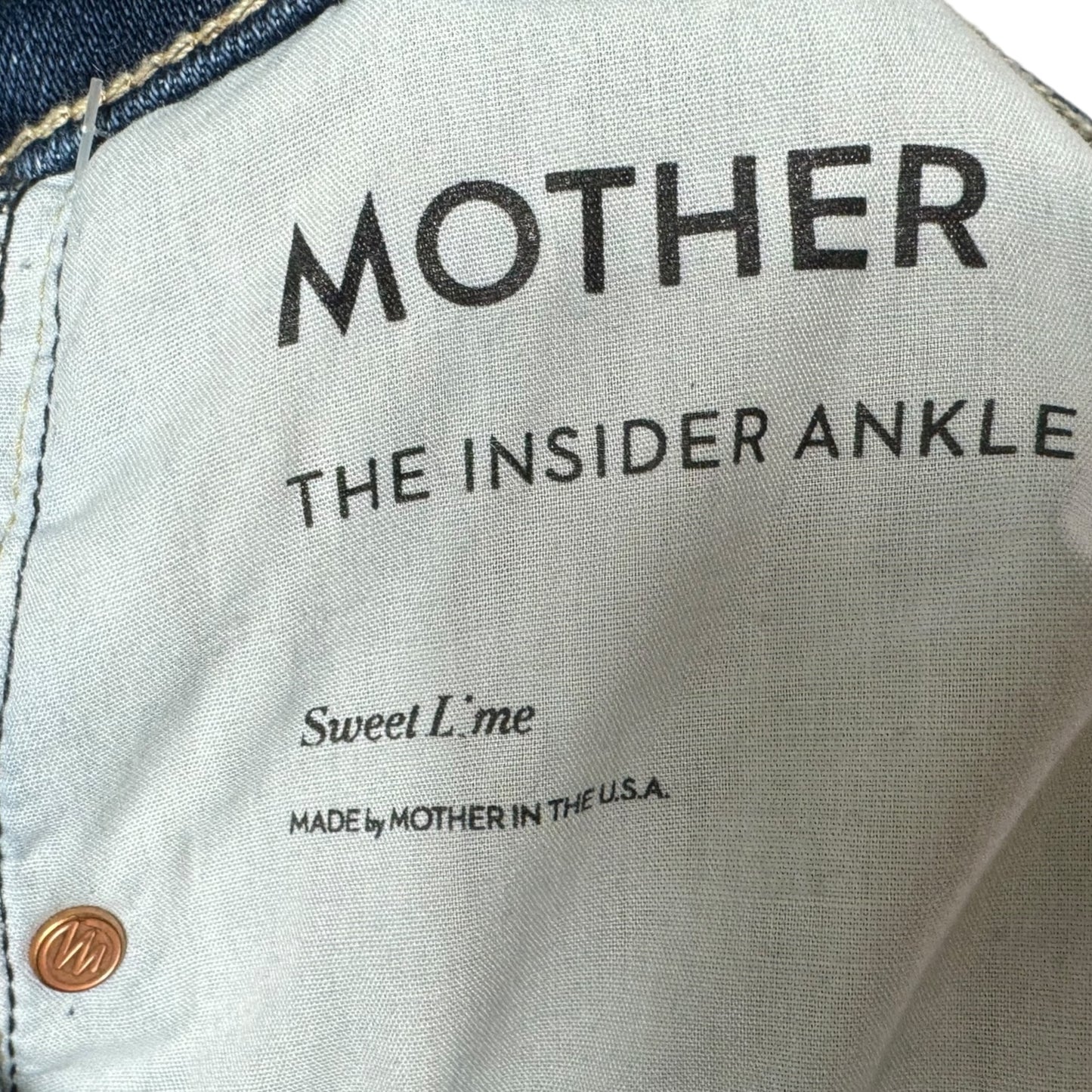 The Insider Ankle Jeans Designer By Mother In Blue Denim, Size: 00