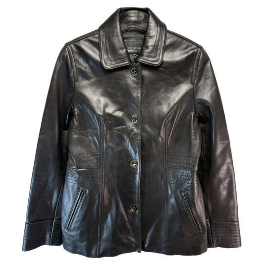 Leather Blazer Jacket By Jones New York In Black, Size: M
